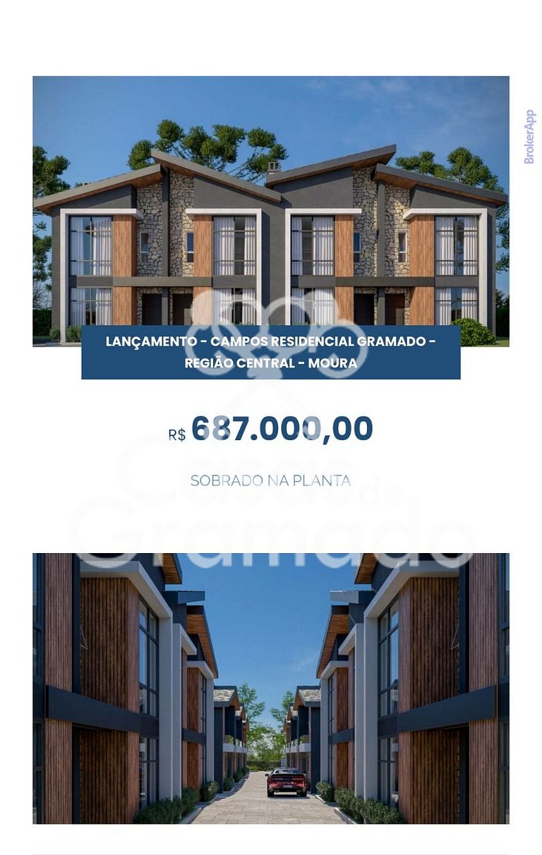 Sobrado à venda na Planta, 02 suítes, 01 vaga, Moura – Grama