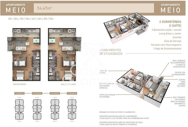 Apartamento na planta à venda, 2 quartos,1 Suíte, 01 vaga -
