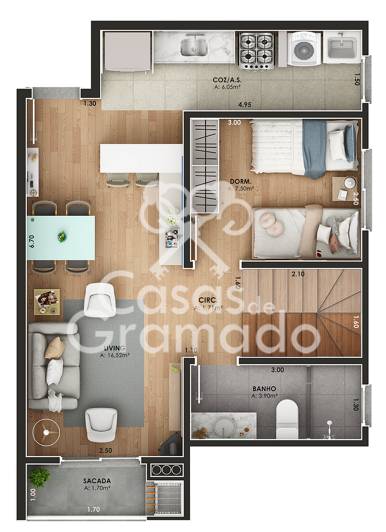 Apartamento na planta à venda, 2 quartos,1 Suíte, 01 vaga -